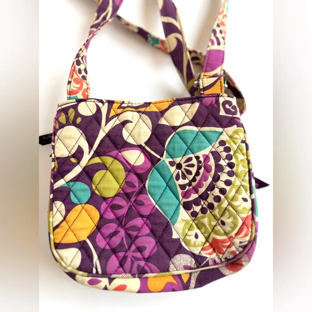 Vera Bradley Purple Plum Retired Pattern Bohemian Floral Quilted Crossbody Bag - Picture 5 of 10